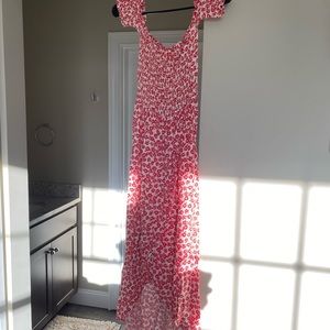 Cute red and white flowery dress
